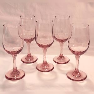 Vintage 5 'Premiere Pink' Water Goblets